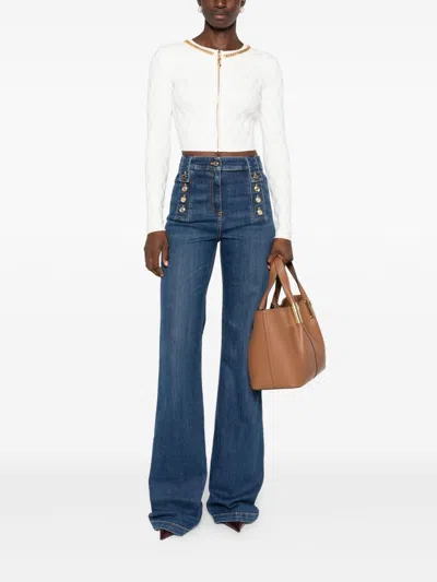 Elisabetta Franchi Jeans Blue And Green In Blue