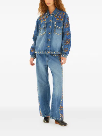 Farm Rio Jeans Blue And Green In Multi