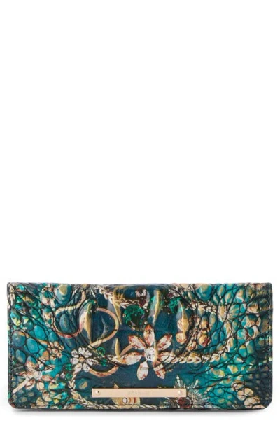 Brahmin Ady Croc Embossed Leather Wallet In Green