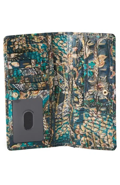 Brahmin Ady Croc Embossed Leather Wallet In Green