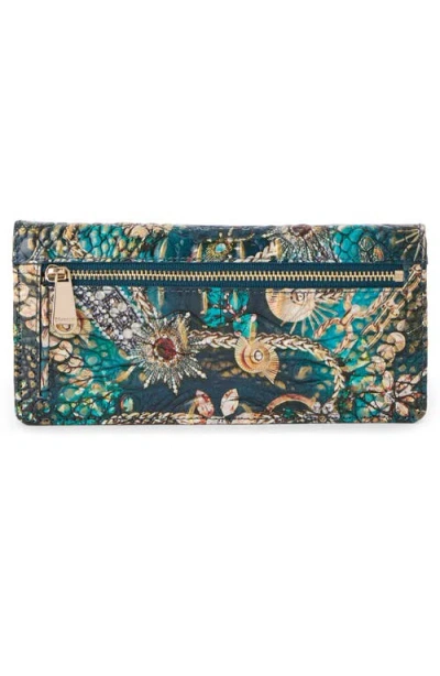 Brahmin Ady Croc Embossed Leather Wallet In Green