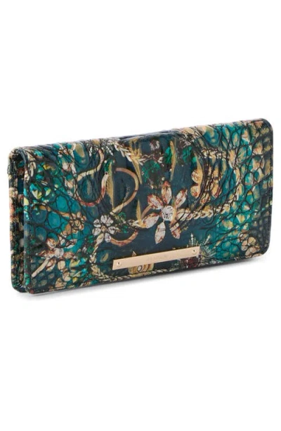 Brahmin Ady Croc Embossed Leather Wallet In Green