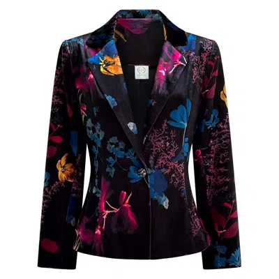 Why Mary Women's Florencia Tailored Floral Print Velvet Jacket