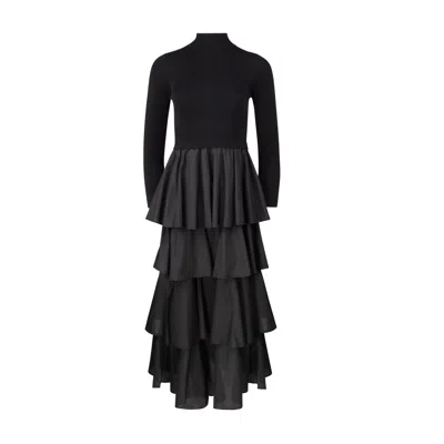 Loup Clothing Women's Black Knit Layered Maxi In Black