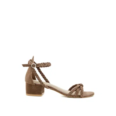 Rag & Co Women's Brown Nicola Taupe Block Heel Sandal By  In Brown