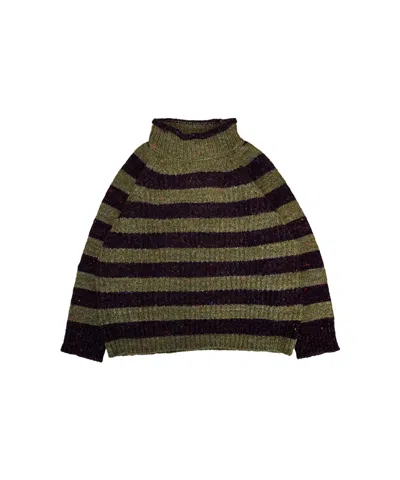Mabli Women's Moya Pullover - Nettle Fig Stripe In Black
