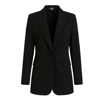 Unum Diem Women's Black Relaxed Fit Pinstripe Blazer In Black