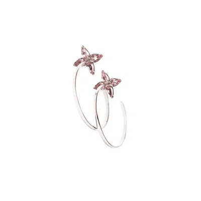Iskra Women's Pink / Silver Embrace Earrings - Silver & Rose In Multi
