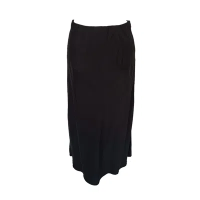 Haris Cotton Women's Satin Viscose Midi Skirt With Elastic Waist And Back Darts Black In Black