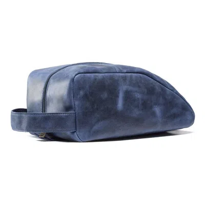 Bedroom Athletics Men's Blue Favino - Distressed Leather Shoe Bag - Navy In Blue