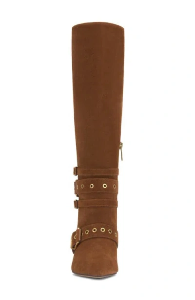 Vince Camuto Tyleen Moto Kitten-heel Tall Boots In Brown