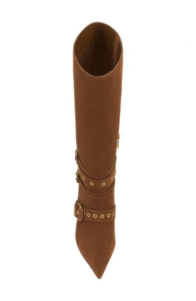 Vince Camuto Tyleen Moto Kitten-heel Tall Boots In Brown
