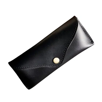 Vida Vida Men's Full Grain Leather Glasses Case - Black In Black