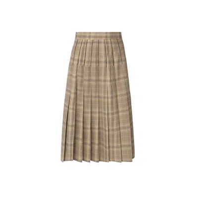 Loup Clothing Women's Plaid Pleated Skirt In Brown