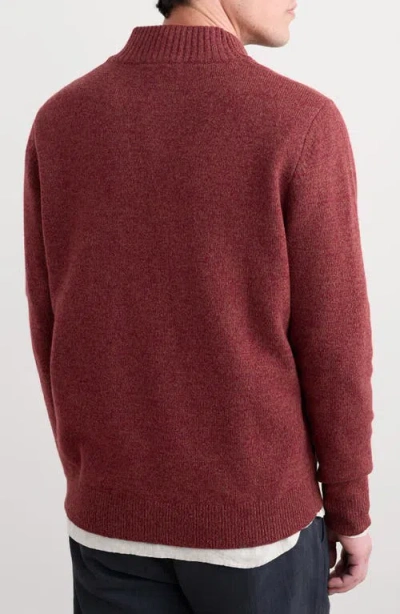 Seasalt Cornwall Reefpoint Lambswool Blend Half-zip Sweater In Red