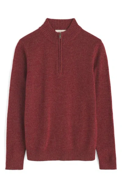 Seasalt Cornwall Reefpoint Lambswool Blend Half-zip Sweater In Red