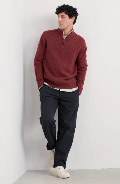 Seasalt Cornwall Reefpoint Lambswool Blend Half-zip Sweater In Red