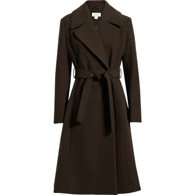 Cece Single Breasted Bow Coat In Brown