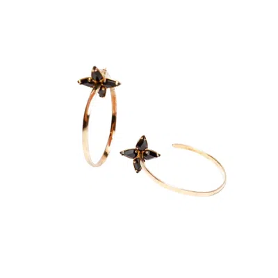 Iskra Women's Gold / Black Embrace Earrings - Gold & Black In Multi