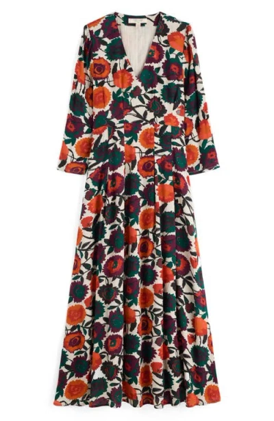 Seasalt Cornwall Etta Floral Pleated Midi Dress In Multi