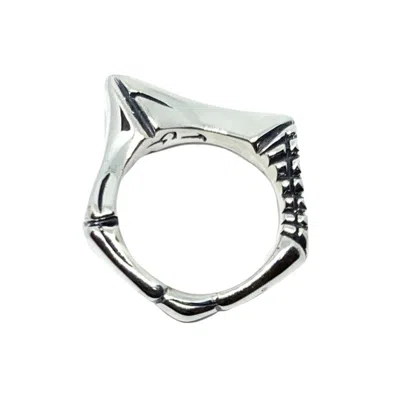 Tg-jewellery By Tamara Gervasio Men's Silver / Black The Abyss Men's Ring In Sterling Silver Handcrafted In Multi