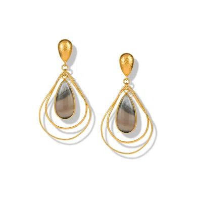 Jaredjamin Women's Gold / Blue Darlena Gold Agate Drop Earrings In Multi
