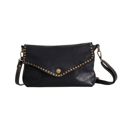 Vida Vida Women's Luxury Black Leather Handbag With Studs In Black