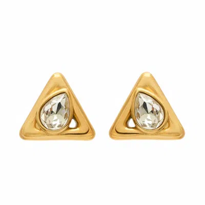 The Perfect Hoop Women's Gold / White The Prisma Earring In Multi