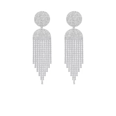 The Gala Women's Silver Twilight Aura Statement Earrings In Silver