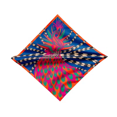 Creature Marseille Women's Blue / Orange / Pink The Enchanter Deep Blue / The Large Wool Square In Multi