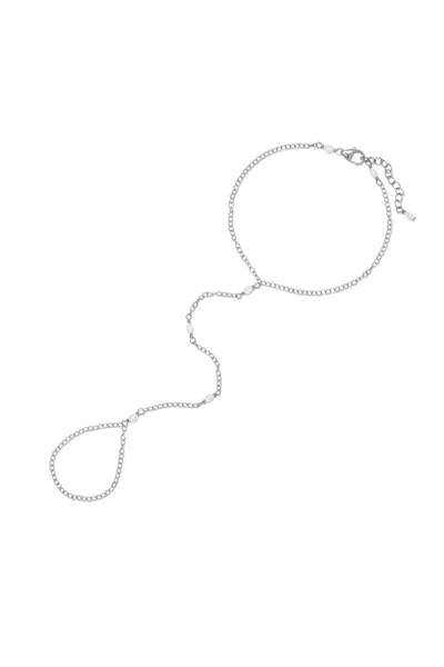 Naiia Women's Sophia Pearl Hand Chain - Silver In Metallic