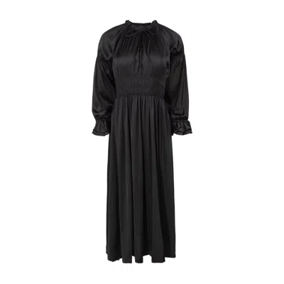Loup Clothing Women's Satin Smock Dress Black In Black