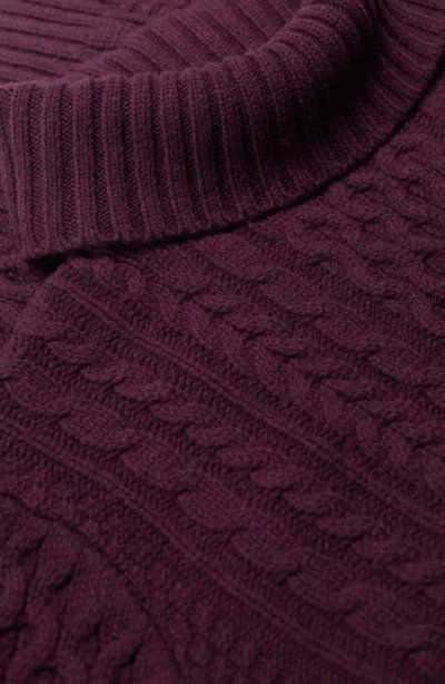 Seasalt Cornwall Pine Forest Cable Turtleneck Merino Wool Sweater In Brown