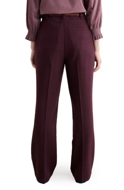 Seasalt Cornwall Lowena Straight Leg Recycled Wool Blend Pants In Burgundy