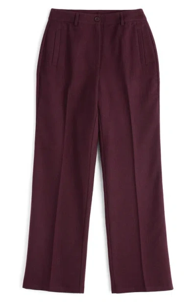 Seasalt Cornwall Lowena Straight Leg Recycled Wool Blend Pants In Burgundy