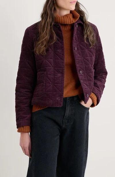 Seasalt Cornwall Incoming Tide Quilted Organic Cotton Corduroy Jacket In Multi