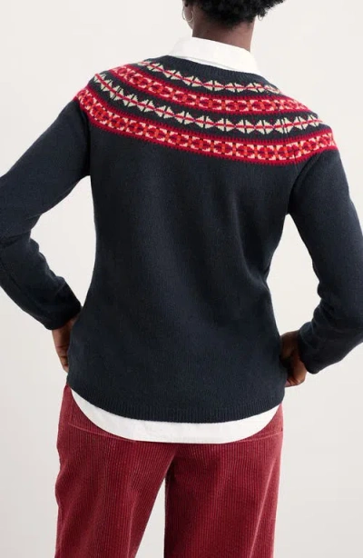 Seasalt Cornwall Sea's Edge Fair Isle Merino Wool Blend Crewneck Sweater In Multi