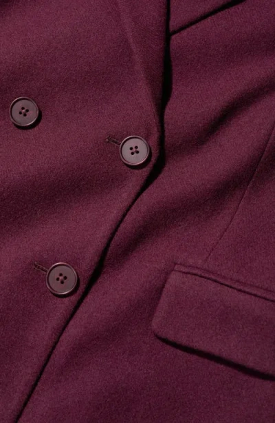 Seasalt Cornwall Lowena Double Breasted Recycled Wool Blend Blazer In Burgundy