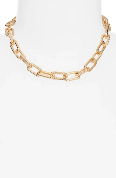 Nordstrom Textured Chain Link Necklace In Gold