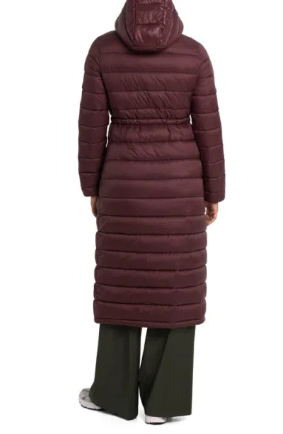 Noize Ivy Lightweight Long Puffer Coat In Red