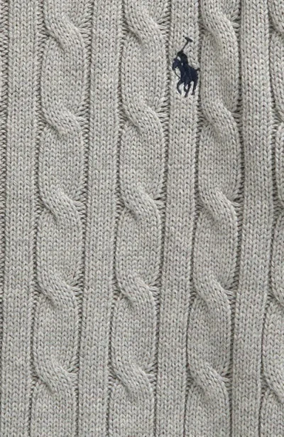 Polo Ralph Lauren Kids' Cotton Cable Knit Crewneck Sweater In Gray