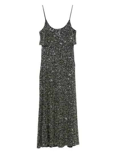 Rabanne Flared Midi Dress Sequin Embellishment In Multi