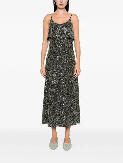 Rabanne Flared Midi Dress Sequin Embellishment In Multi