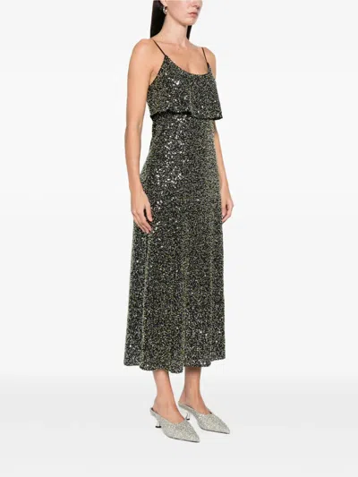 Rabanne Flared Midi Dress Sequin Embellishment In Multi