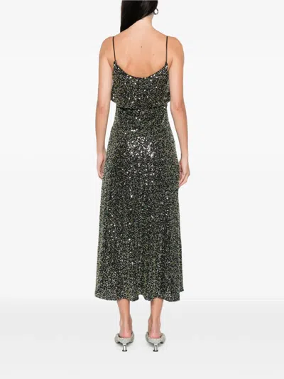 Rabanne Flared Midi Dress Sequin Embellishment In Multi