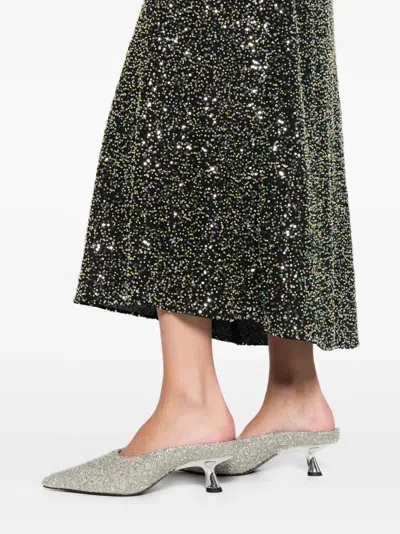 Rabanne Flared Midi Dress Sequin Embellishment In Multi