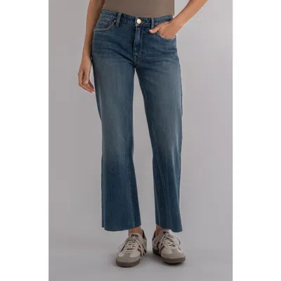 Kut From The Kloth Kelsey Fab Ab Raw Hem Ankle Flare Jeans In Blue