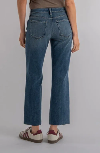 Kut From The Kloth Kelsey Fab Ab Raw Hem Ankle Flare Jeans In Blue