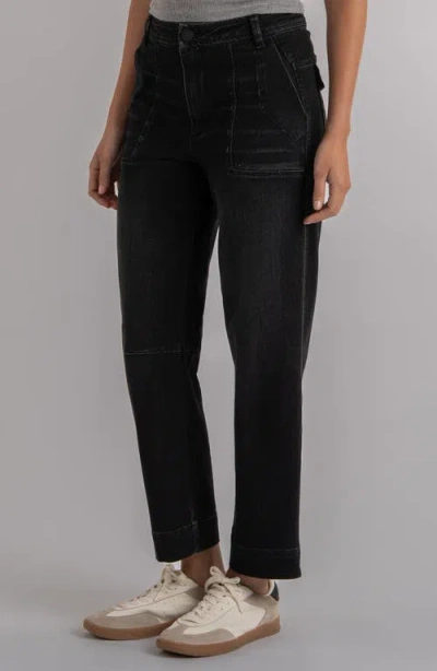 Kut From The Kloth Ashton High Waist Ankle Barrel Jeans In Black