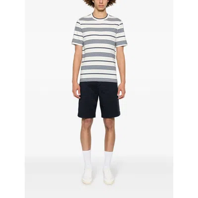 Brunello Cucinelli Men Cotton Bermuda Shorts In Blue